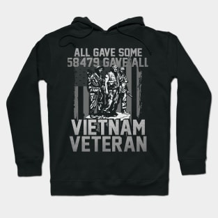 Vietnam Veteran All Gave Some 58,479 Gave All T-Shirt with Three Soldiers Statue Hoodie